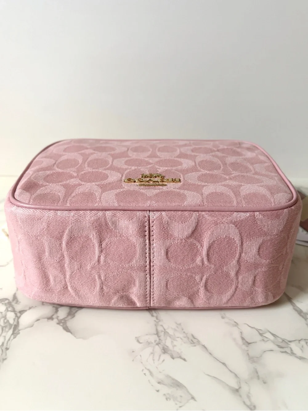 New Coach Mini Carey Shoulder Bag in Signature Denim Pink Limited Release